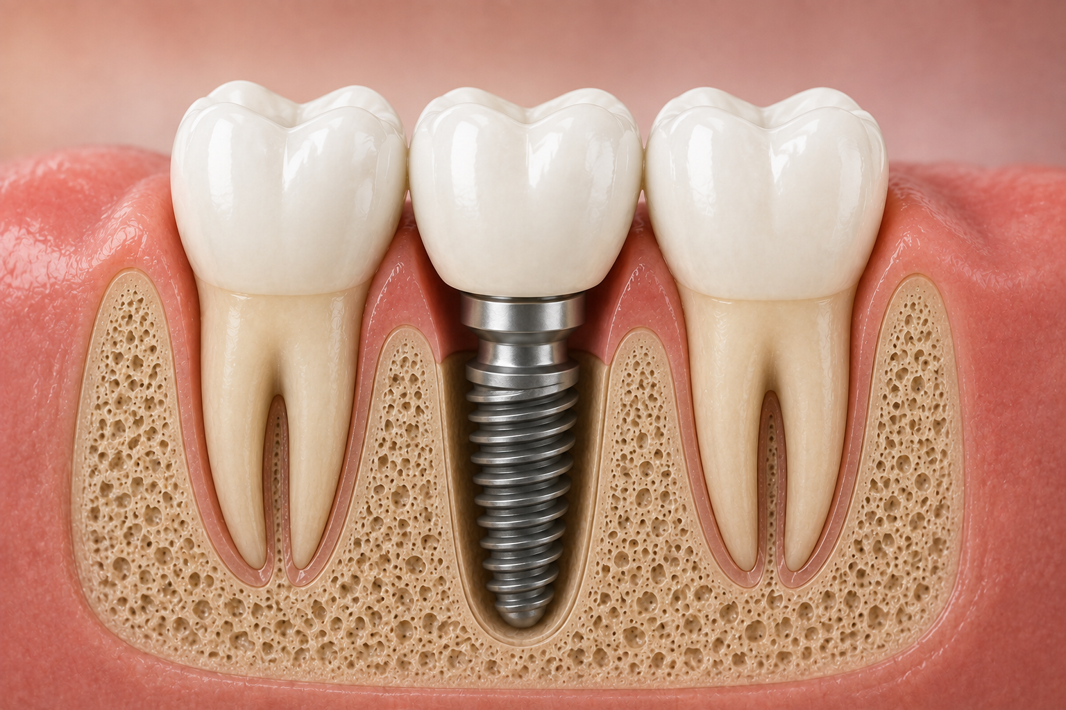 Implante dental sin tallar los dientes vecinos
