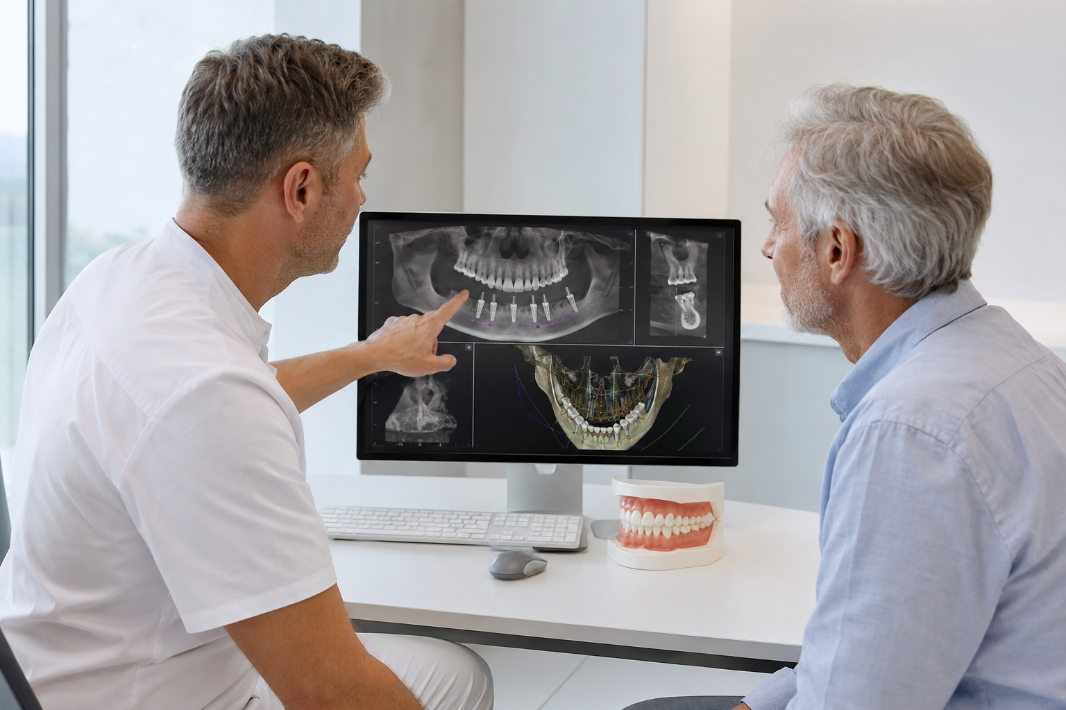 Planificación mediante TAC 3D de dientes fijos sobre implantes